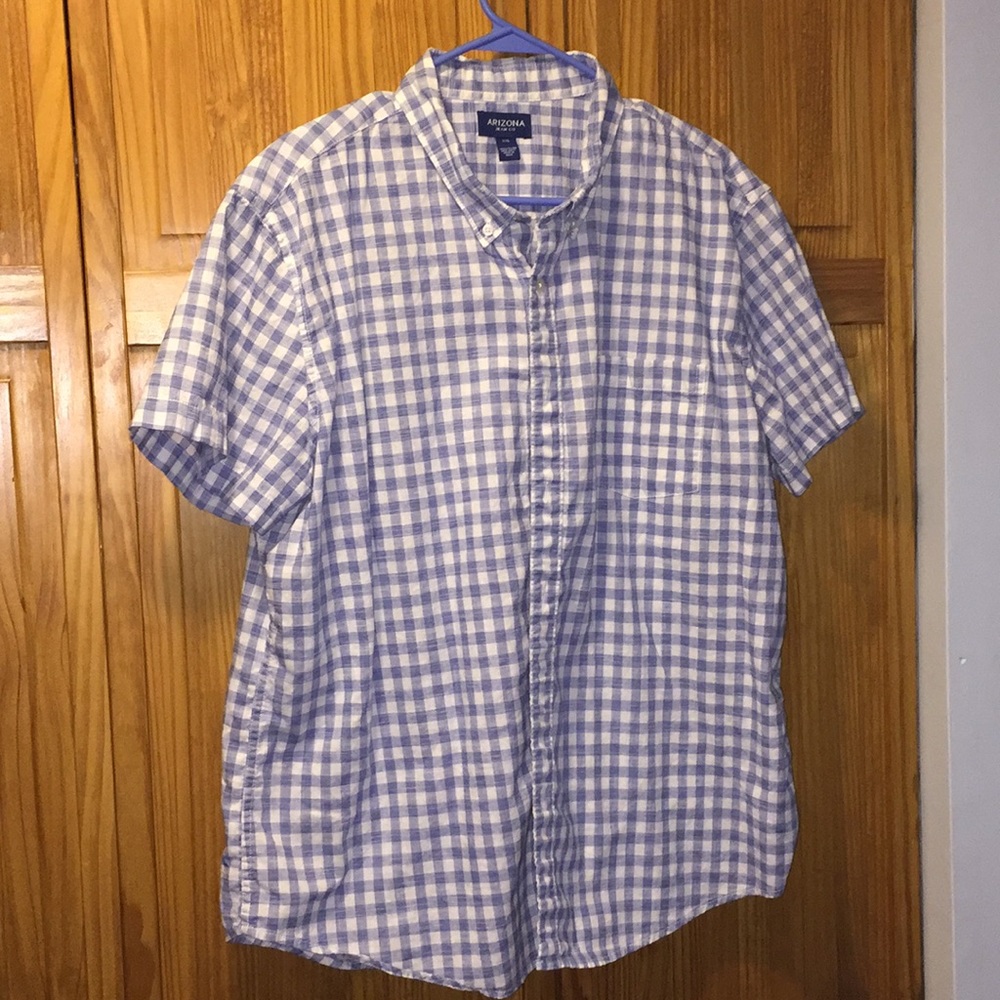 XXL Arizona Jean Co Blue and White Gingham Button Down